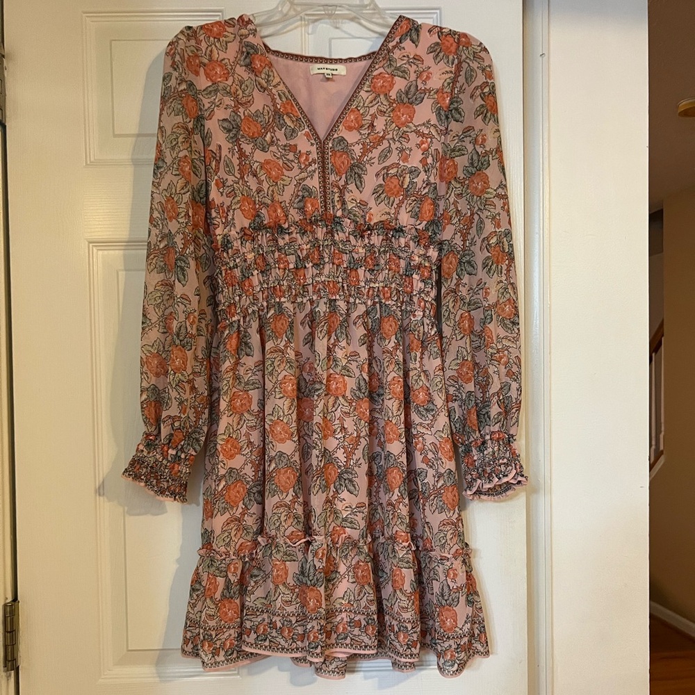 Max Studio Pink and Orange Floral Dress